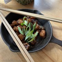 Korean sticky soy balls  at Vegolution in Saint John