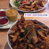 Poutine & donair with nacho cheese on the side  at Vegolution in Saint John