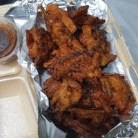 Vegan pakora (vegetable fritter) at Poppadam Catering in Panama City