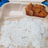 Lentil rice combo at Poppadam Catering in Panama City