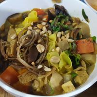 Quang Ngai noodles with tons of toppings! at Tam An Lac - Dong Da District in Hanoi