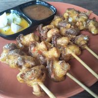 Mushroom satay at Pun Pun Organic Vegetarian Restaurant - Wat Suan Dok in Chiang Mai