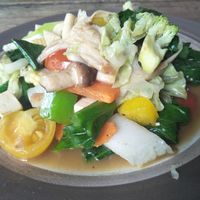 Fiddlehead salad at Pun Pun Organic Vegetarian Restaurant - Wat Suan Dok in Chiang Mai