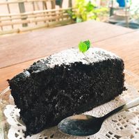 Amazing vegan chocolate cake at Pun Pun Organic Vegetarian Restaurant - Wat Suan Dok in Chiang Mai