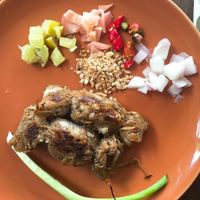 Fermented mushroom dish (can't quite remember the exact name of it!) at Pun Pun Organic Vegetarian Restaurant - Wat Suan Dok in Chiang Mai