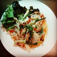 Spicy mushroom salad at Pun Pun Organic Vegetarian Restaurant - Wat Suan Dok in Chiang Mai