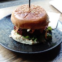 Fresh burger by Attila H... at Attila Hildmann Organic Snackbar II in Berlin