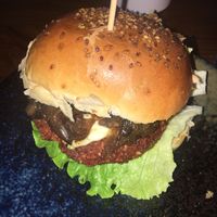 vegan burger  at Attila Hildmann Organic Snackbar II in Berlin