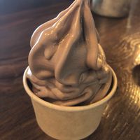 Soft ice cream at Attila Hildmann Organic Snackbar II in Berlin