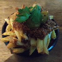 Chili cheese fries at Attila Hildmann Organic Snackbar II in Berlin