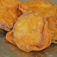 Assorted Vegetable Pakoda (onion rings, potato, and eggplant/aubergine fried in chickpea flour) at Mahek in Mahe