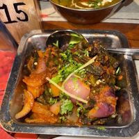 Bhindi Do Pyaza - Mumbai (lady finger/okra with onion, tomato, garlic, and Indian spices with no milk) at Mahek in Mahe
