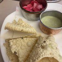 Crispy bread with sauce   at Mahek in Mahe
