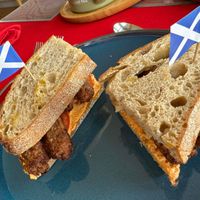 Sausage sandwich at Stonewater House Vegan B&B in Isle Of Arran