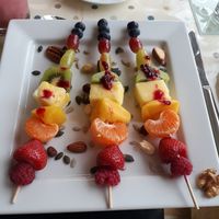 Fruit kebabs at Stonewater House Vegan B&B in Isle Of Arran