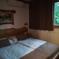 Mountain cabin decorations, beautiful nature outside at Hotel Ribno in Bled