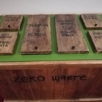 Waste separation bins placed outside of the rooms. No bins in the room! at Hotel Ribno in Bled