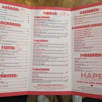 Menu of Hape at Hape  in Lyon