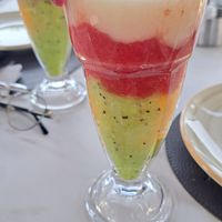 Mango tango juice at Jubran in Amman