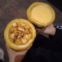 Lentil soup with croutons & cheese soup at Soup Culture - Kozlov in Minsk
