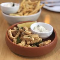 Konnyaku calamari at No Bones in Byron Bay