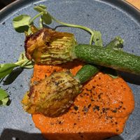 Zucchini flowers  at No Bones in Byron Bay