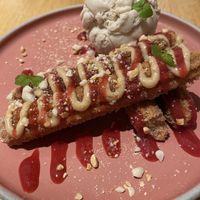 Churros and peanut butter ice cream. Great way to finish!  at No Bones in Byron Bay
