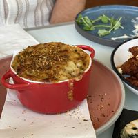 Vegan Mac n’ Cheese pot. A must.  at No Bones in Byron Bay