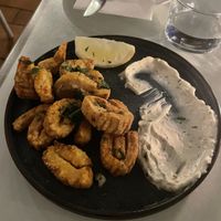 Vegan calamari  at No Bones in Byron Bay