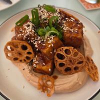 Glazed tofu at No Bones in Byron Bay
