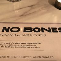 Menu at No Bones in Byron Bay