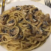 mushroom and soy cream pasta at Mystic Pizza - Exarchia in Athens