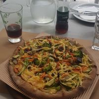 Green Vegan pizza at Mystic Pizza - Exarchia in Athens