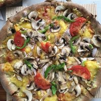 Vegan pizza XXL at Mystic Pizza - Exarchia in Athens