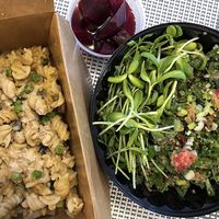 TuNO Casserole & Spinach Kale Waldorf Salad...Delicious!! at Island Produce Cafe in North Palm Beach