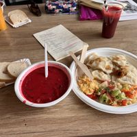 Borscht & pierogi ruskie   at Soczysta Strawa in Lublin