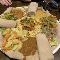 The vegan platter for 3   at Mesi's Kitchen in North London