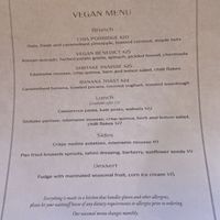 Menu  at Cafe Miro in Christchurch