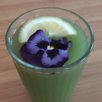 Homemade juice (cucumber, appel, celeriac) at Itsy Bitsy in Lille