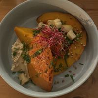 Peanut hummus with roasted pumpkin   at Itsy Bitsy in Lille