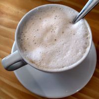 Latte (almond milk) at Herbosaurus in Rennes