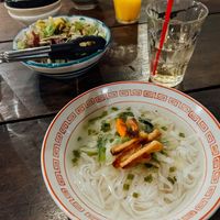 Vegan Ramen & side salad   at Lounge Kado in Okayama