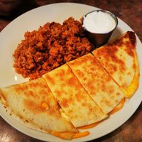 Quesadilla with cheese (not vegan) at Baby Salsa Mexican Restaurant in Nanaimo