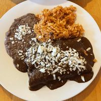 Chorizo enchiladas with mole sauce at Baby Salsa Mexican Restaurant in Nanaimo