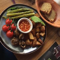 Vegan Breakfast with Vegan toast  at Greenwoods in Amsterdam