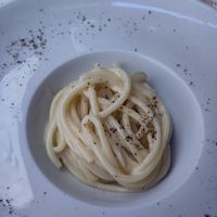 Pici Pasta with Chickpea "Cheese" Sauce at Life Bistrot in Volterra
