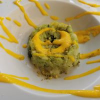 Zucchini tortino at Life Bistrot in Volterra