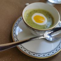 Complimentary starter (zucchini) at Life Bistrot in Volterra