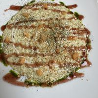 Risotto de melón con melocotón (nada dulce )  at Life Bistrot in Volterra