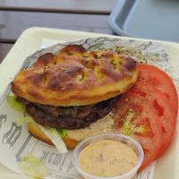 Vegan burger at Glutenfria Paradiset in Ystad